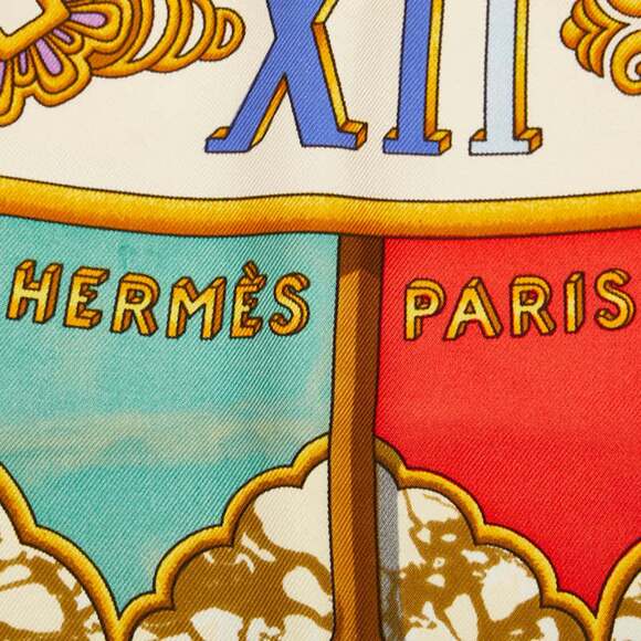HERMES White Silk Scarf - Picture 3 of 6